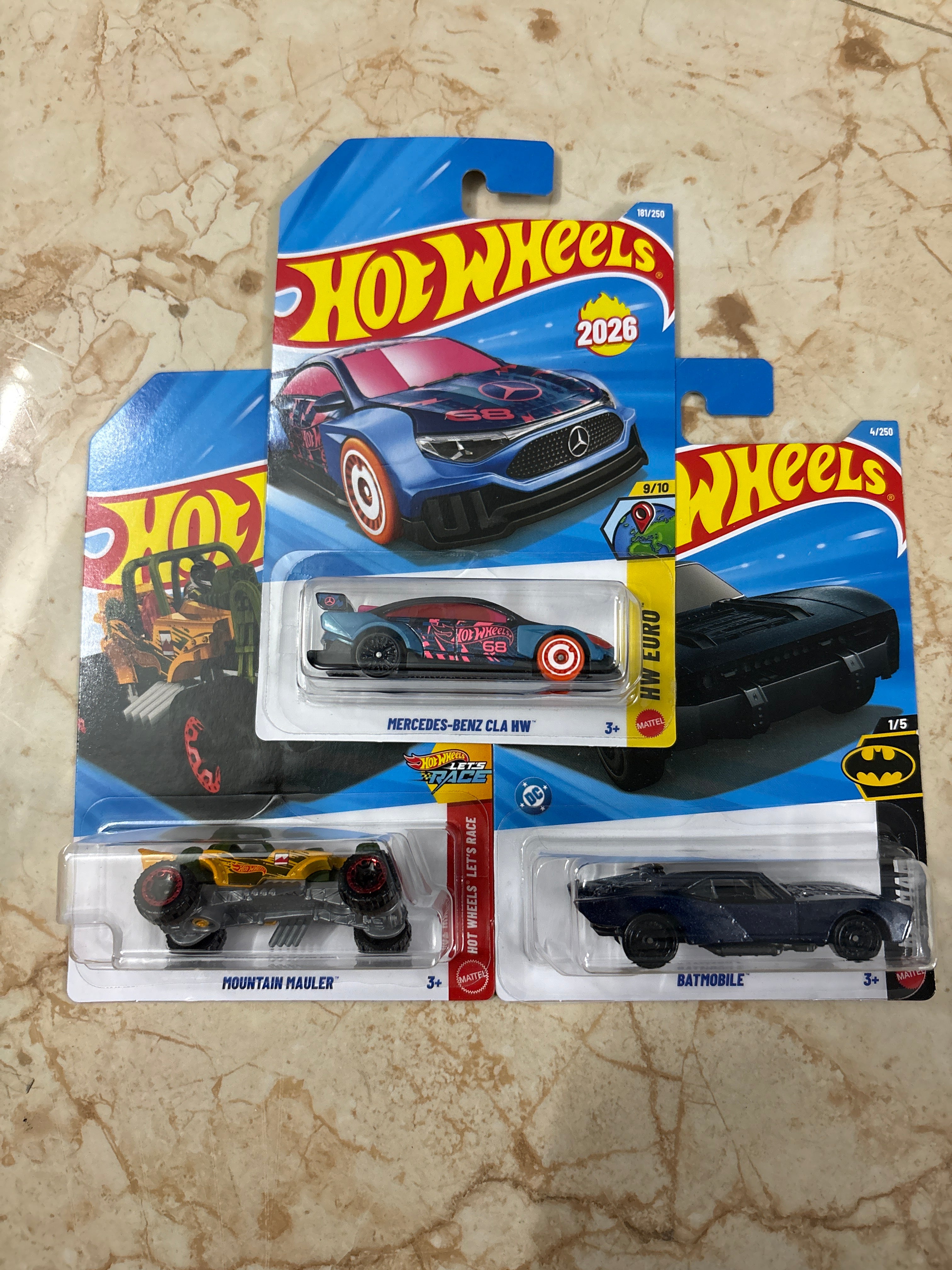 Mercedes Benz Cla HW, Mountain Mauler and Batmobile